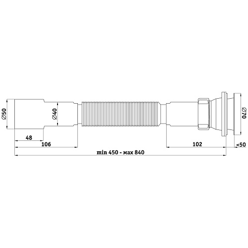 Сифон гофрированный 1 1/2"*40/50