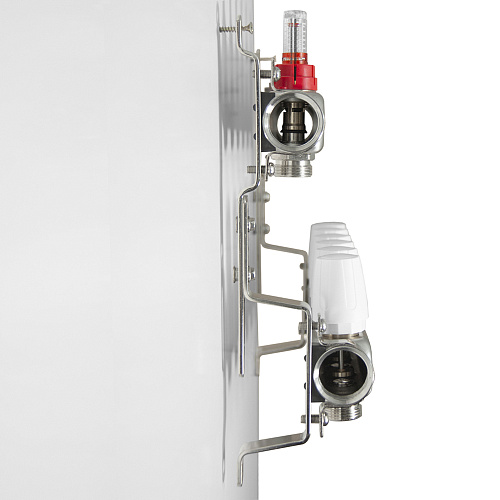 Коллекторная группа ONDO нерж сталь 6 вых. в сборе с расходомерами и термостатическими клапанами без сливных кранов и воздухоотводчиков Коллекторная группа ONDO нерж сталь 6 вых. в сборе с расходомерами и термостатическими клапанами без сливных кранов и воздухоотводчиков