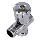 Вентиль трехпроходной 1/2"х1/2"х3/4" ш/ш/г,  маховик,  хром.СТМ_2