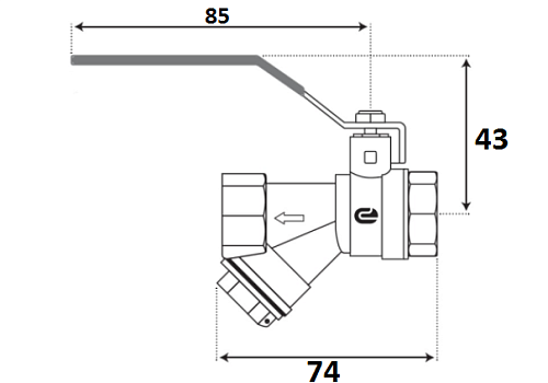 Кран шаровой 1/2" с фильтром рычаг, никель, ONDO Кран шаровой 1/2" с фильтром рычаг, никель, ONDO