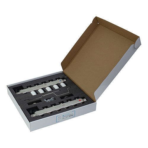 Коллекторная группа ONDO нерж сталь 5 вых. в сборе  с термостатическими и запорными клапанами