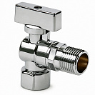 Кран шаровой для бытовых приборов угл. 1/2"х1/2" г/ш удлин.резьба с отражат. бабочка,  хромированный СТМ_3