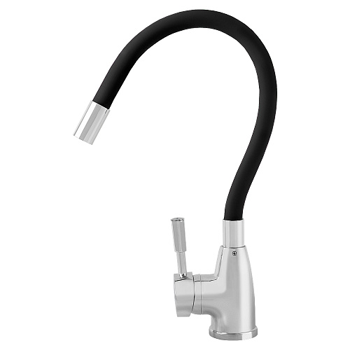 Смеситель FLOE FK234-DN для кухни, 40 мм, на гайке,с бок.штыревой ручкой,с гибким черным изливом Смеситель FLOE FK234-DN для кухни, 40 мм, на гайке,с бок.штыревой ручкой,с гибким черным изливом