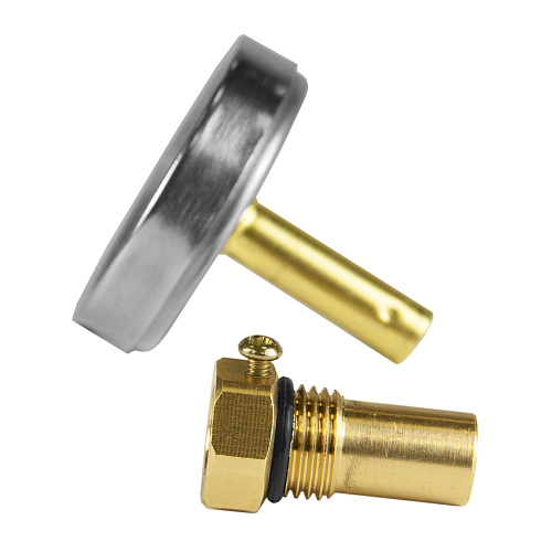 Термометр биметаллический d 40мм, с погружной гильзой, измерение до +120°С СТМ