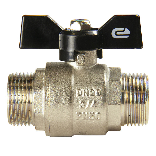 Кран шаровой для воды 3/4" ш/ш бабочка, никель, ONDO