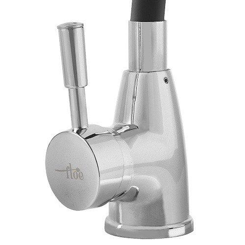 Смеситель FLOE FK234-DN для кухни, 40 мм, на гайке,с бок.штыревой ручкой,с гибким черным изливом Смеситель FLOE FK234-DN для кухни, 40 мм, на гайке,с бок.штыревой ручкой,с гибким черным изливом