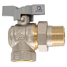 Кран шаровой для воды 3/4" с накидной гайкой угловой бабочка,  CTM СТАНДАРТ_1