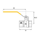 Кран шаровой для газа 1/2" г/г рычаг CTM ГАЗ_4