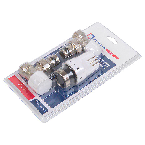 Термостатический комплект для радиатора угловой в блистере 1/2" СТМ ТЕРМО