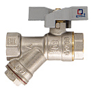 Кран шаровой 1/2" с фильтром бабочка CTM СТАНДАРТ_1