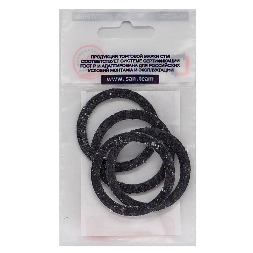 Прокладка 1-1/4" паронит 42х30х2 мм (4шт) СТМ Прокладка 1-1/4" паронит 42х30х2 мм (4шт) СТМ