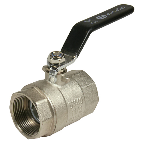 Кран шаровой для воды 1-1/2" г/г рычаг, никель, ONDO Кран шаровой для воды 1-1/2" г/г рычаг, никель, ONDO