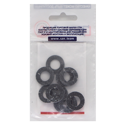Прокладка 1/2" паронит 19х10х2 мм (10шт) СТМ Прокладка 1/2" паронит 19х10х2 мм (10шт) СТМ