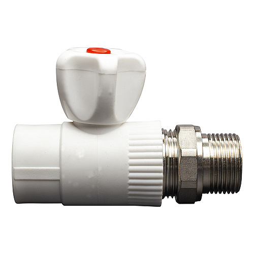 Кран шаровой PP-R для радиатора прямой DN 25х3/4" СТМ ПЛАСТ