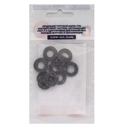 Прокладка 3/8" паронит 15х8х2 мм (10шт) СТМ Прокладка 3/8" паронит 15х8х2 мм (10шт) СТМ