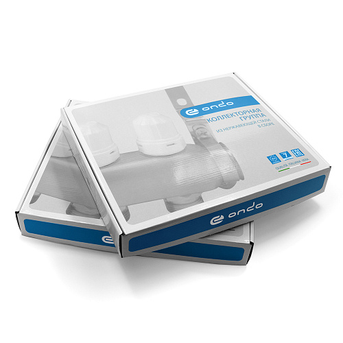 Коллекторная группа ONDO нерж сталь 6 вых. в сборе с расходомерами и термостатическими клапанами без сливных кранов и воздухоотводчиков Коллекторная группа ONDO нерж сталь 6 вых. в сборе с расходомерами и термостатическими клапанами без сливных кранов и воздухоотводчиков