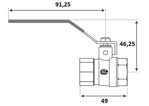 Кран шаровой для воды 1/2" г/г рычаг, никель, ONDO Кран шаровой для воды 1/2" г/г рычаг, никель, ONDO