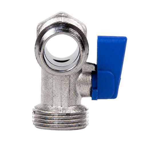Кран шаровой для бытовых приборов 1/2"x3/4"x1/2" г/ш/ш флажок, никел. СТМ