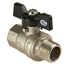 Кран шаровой для воды 1/2" г/ш бабочка,  никель,  ONDO_1