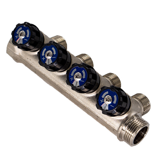 Коллектор 4 выхода вентиль н/р 1"х1/2" СТМ Коллектор 4 выхода вентиль н/р 1"х1/2" СТМ