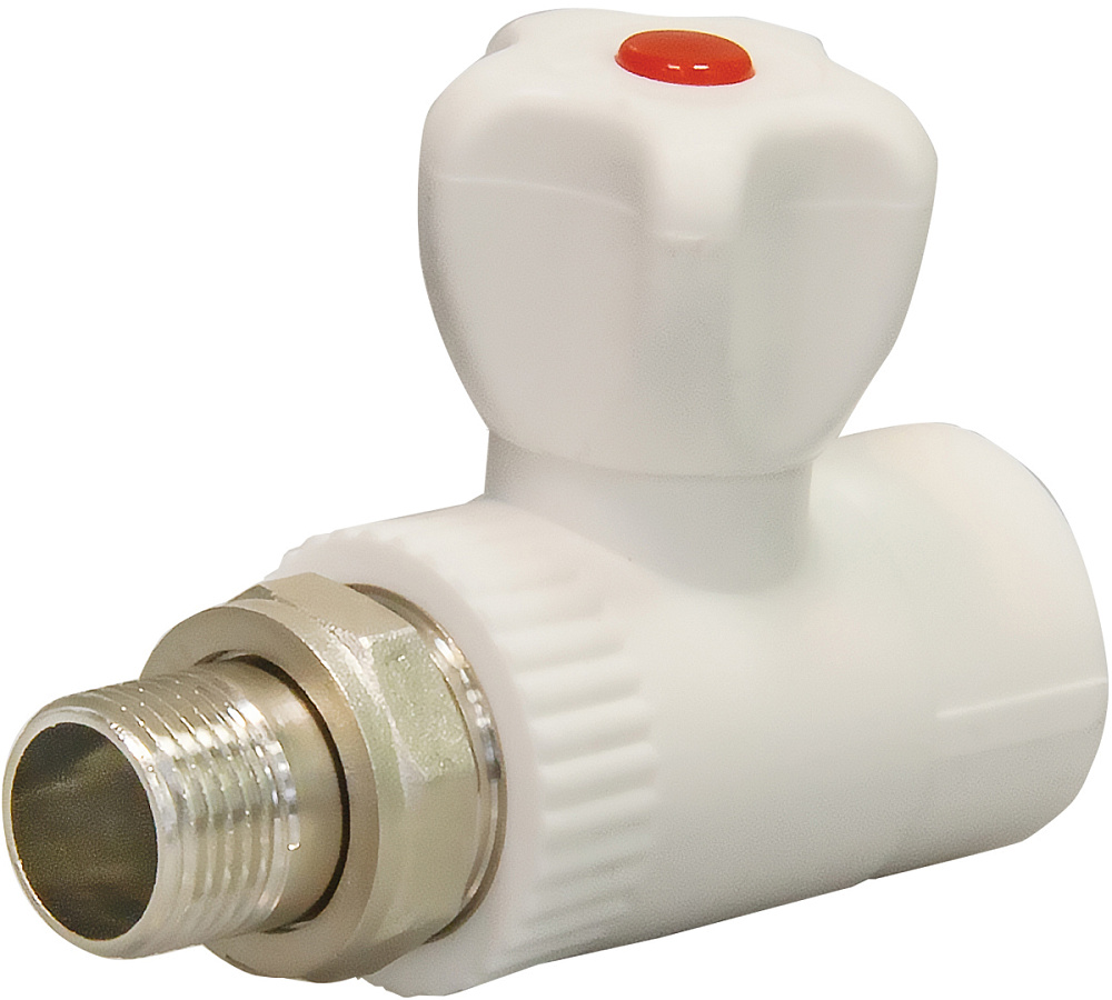 Кран шаровой PP-R для радиатора прямой DN 25х1/2\" СТМ ПЛАСТ, CPRS2512 ...