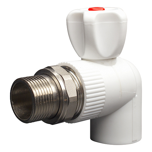 Кран шаровой PP-R для радиатора угловой DN 25х1/2" СТМ ПЛАСТ