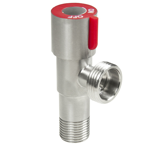 Кран для бытовых приборов угл. 1/2"х3/4" ш/ш с отражат. нерж. сталь СТМ Кран для бытовых приборов угл. 1/2"х3/4" ш/ш с отражат. нерж. сталь СТМ