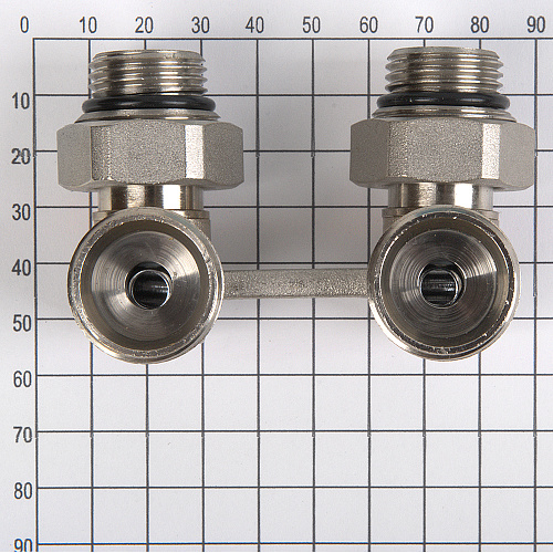 Мультифлекс, узел для нижнего углового подключения, (Н-образный) с шаровым краном ONDO
