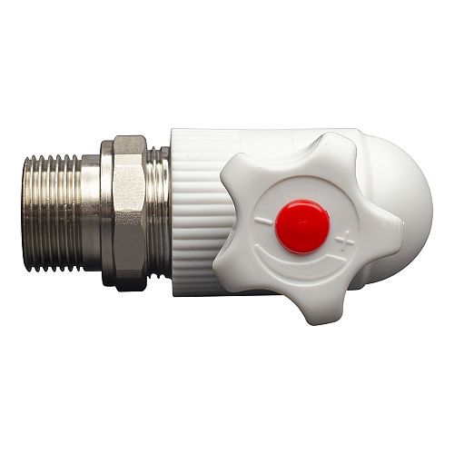 Кран шаровой PP-R для радиатора угловой DN 20х1/2" СТМ ПЛАСТ