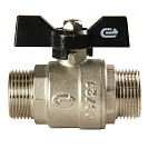 Кран шаровой для воды 1/2" ш/ш бабочка,  никель,  ONDO_1