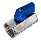 Кран шаровой мини для воды 1/2" г/г флажок,  хромированный СТМ_2
