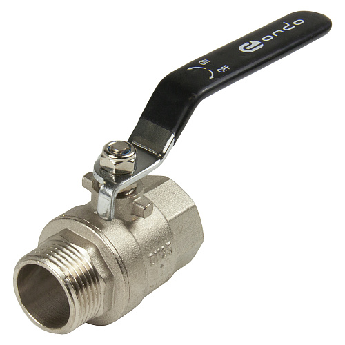 Кран шаровой для воды 1" г/ш рычаг, никель, ONDO Кран шаровой для воды 1" г/ш рычаг, никель, ONDO