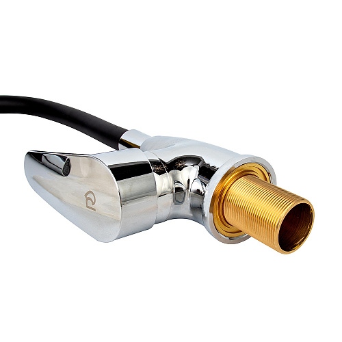 Смеситель ROEGEN RG014N для кухни, 40 мм, на гайке, с боковой металлической ручкой, с гибким черным Смеситель ROEGEN RG014N для кухни, 40 мм, на гайке, с боковой металлической ручкой, с гибким черным