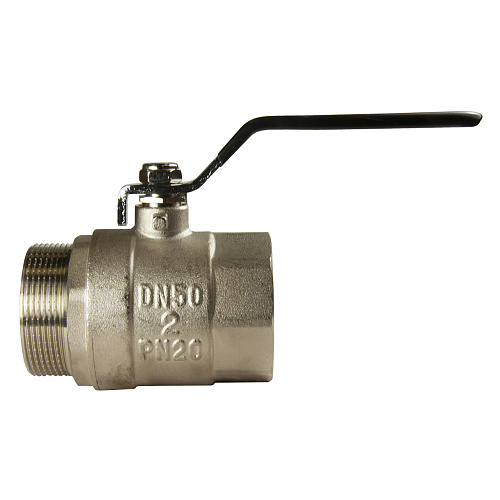 Кран шаровой для воды 2" г/ш рычаг, никель, ONDO Кран шаровой для воды 2" г/ш рычаг, никель, ONDO