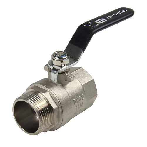 Кран шаровой для воды 1-1/4" г/ш рычаг, никель, ONDO Кран шаровой для воды 1-1/4" г/ш рычаг, никель, ONDO