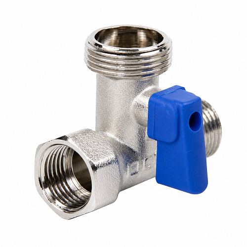 Кран шаровой для бытовых приборов 1/2"x3/4"x1/2" г/ш/ш флажок, никел. СТМ