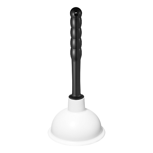 Вантуз конический белый, D=172 мм с черной пластиковой ручкой h=319 мм