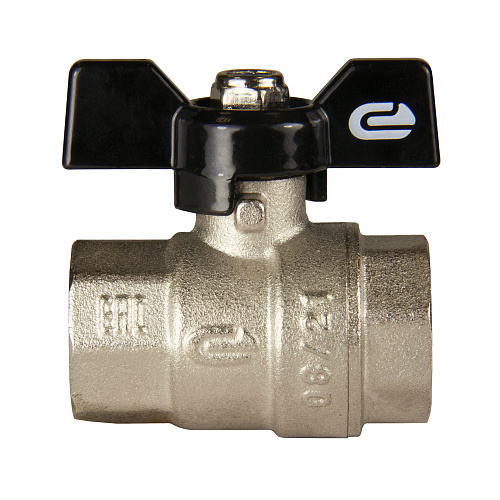 Кран шаровой для воды 1" г/г бабочка, никель, ONDO Кран шаровой для воды 1" г/г бабочка, никель, ONDO