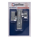 Кран шаровой для бытовых приборов угл. 1/2"х3/4" ш/ш с фильтром и отражат. бабочка,  хромированный СТМ