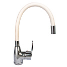 Смеситель ROEGEN RG014W для кухни,  40 мм,  на гайке,  с боковой металлической ручкой,  с гибким белым