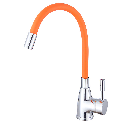 Смеситель ROEGEN RD014O для кухни, 40 мм, на гайке, с боковой ручкой, с гибким оранжевым изливом Смеситель ROEGEN RD014O для кухни, 40 мм, на гайке, с боковой ручкой, с гибким оранжевым изливом