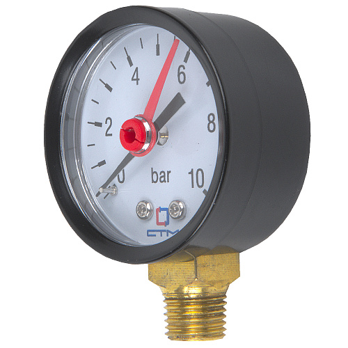 Манометр радиального подключения 1/4", измерение до 10 бар СТМ Манометр радиального подключения 1/4", измерение до 10 бар СТМ