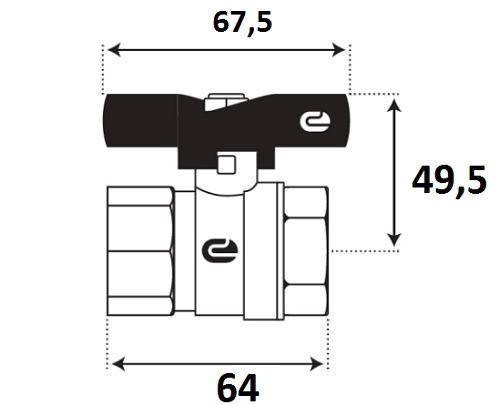 Кран шаровой для воды 1" г/г бабочка, никель, ONDO Кран шаровой для воды 1" г/г бабочка, никель, ONDO
