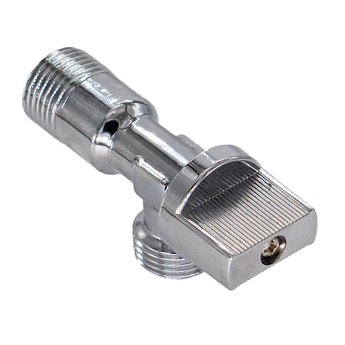 Кран шаровой д/сантех. прибор. угл.  1/2"х1/2" ш/ш с отражат. бабочка, хромированный СТМ