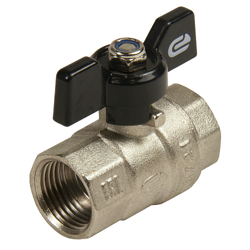 Кран шаровой для воды 1" г/г бабочка, никель, ONDO Кран шаровой для воды 1" г/г бабочка, никель, ONDO