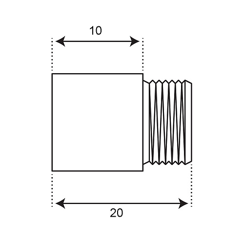 Удлинитель труб латунный  1/2" г/ш x 10 мм CTM
