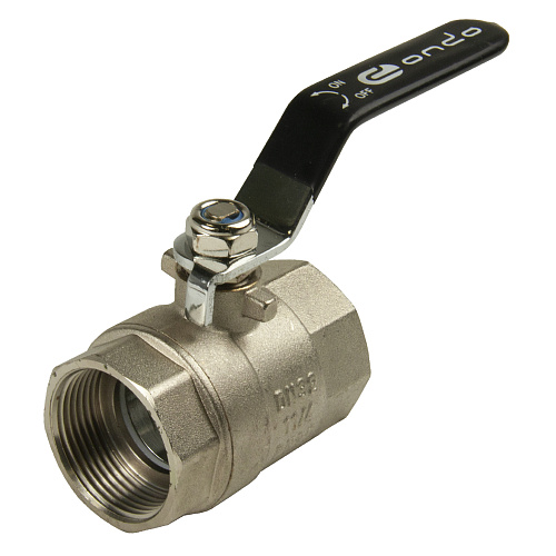 Кран шаровой для воды 1-1/4" г/г рычаг, никель, ONDO Кран шаровой для воды 1-1/4" г/г рычаг, никель, ONDO