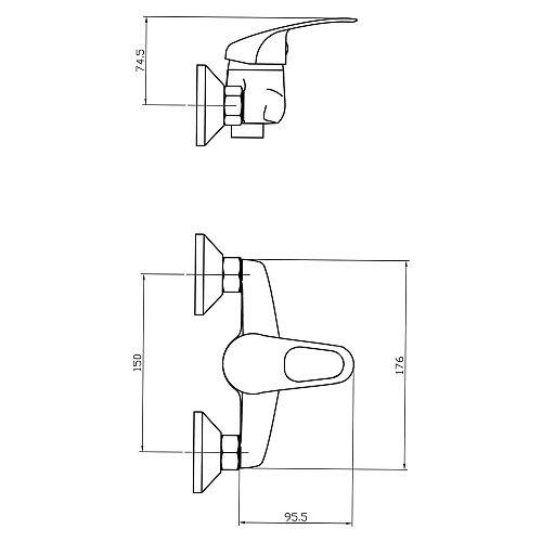 Смеситель ROEGEN RB210A для душа, 40 мм Смеситель ROEGEN RB210A для душа, 40 мм