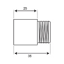 Удлинитель труб латунный  1/2" г/ш x 25 мм CTM_3