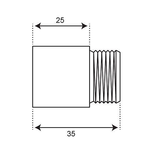 Удлинитель труб латунный  1/2" г/ш x 25 мм CTM